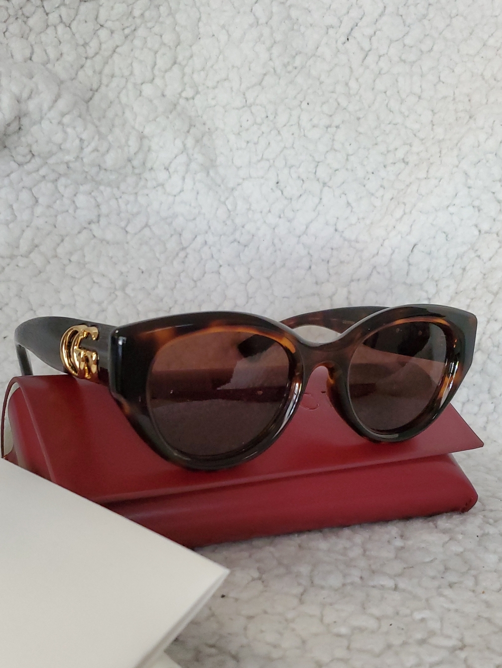 Tortoiseshell Cat-Eye Sunglasses with Gold Accent